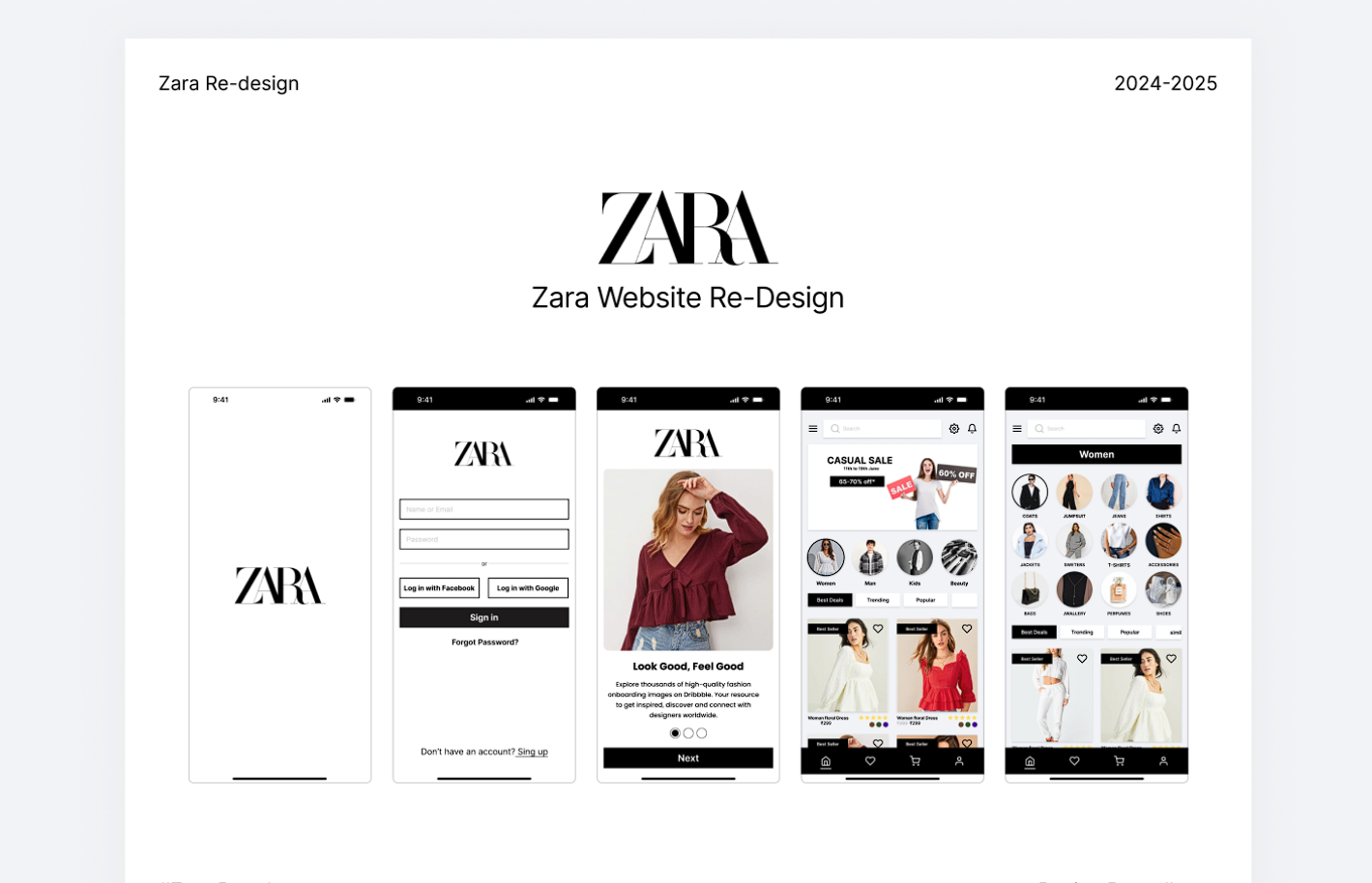 ZARA β Mobile App UI Redesign